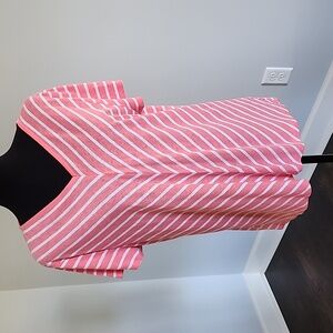 Talbots Coral & White Top